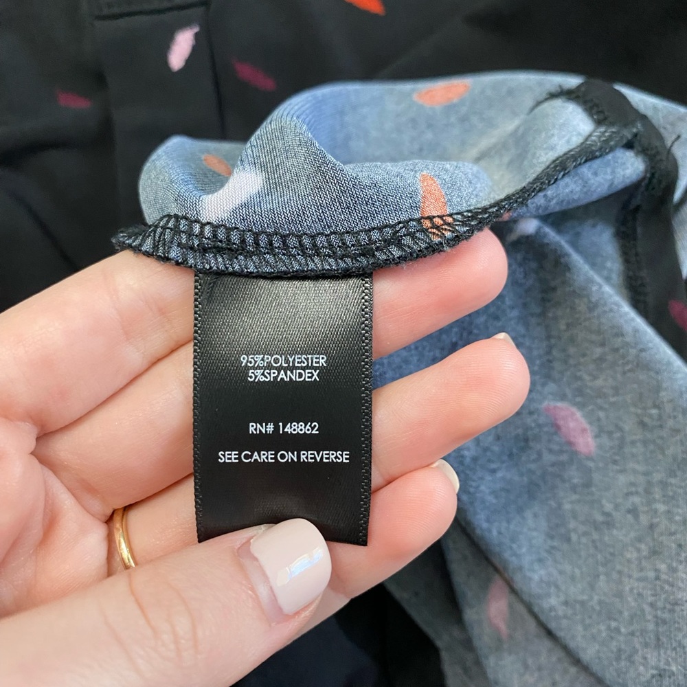 Torrid Black Multicolored Feather Roll Tab Top - image 6